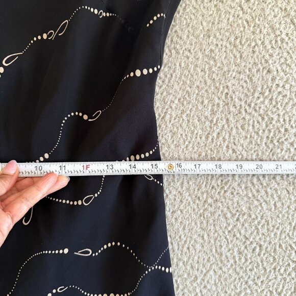 Evan-Picone Dress Black Sleeveless Midi Asymmetrical Dot Print Viscose - Picture 5 of 8